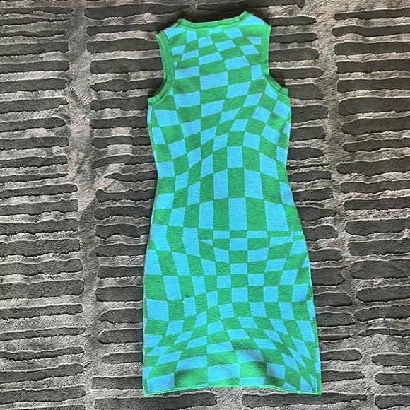Tiger Mist Green and Blue Illusion Mini Dress - Picture 4 of 4